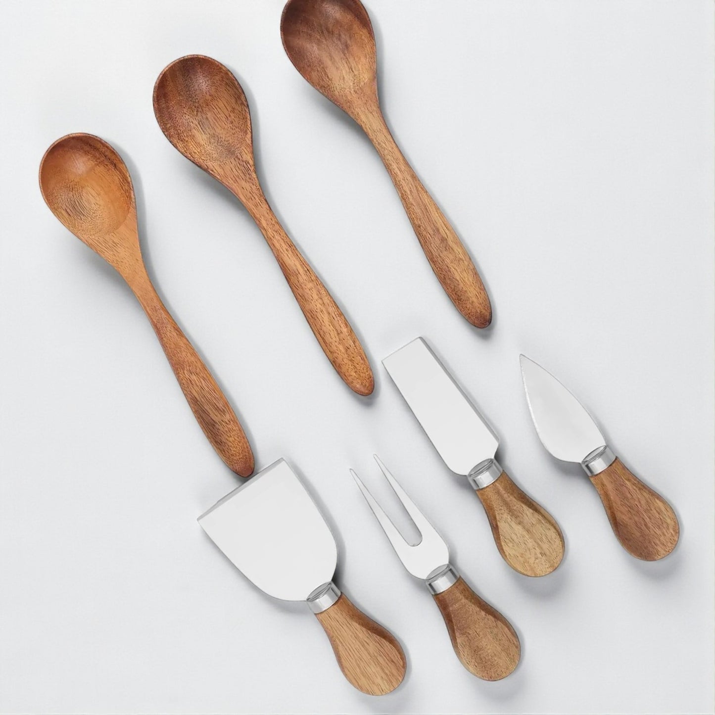 Engraved Wood and Marble Appetizer Serving Platter