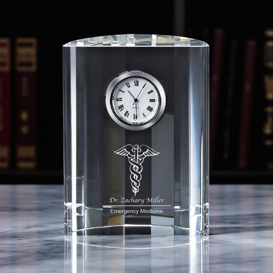Medical Professionals Personalized Optic Crystal Desk Clock