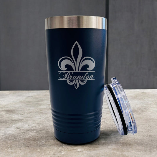 Fleur De Lis Personalized 20 oz. Stainless Steel Tumbler