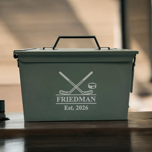 Hockey Personalized 50 Caliber Ammo Box