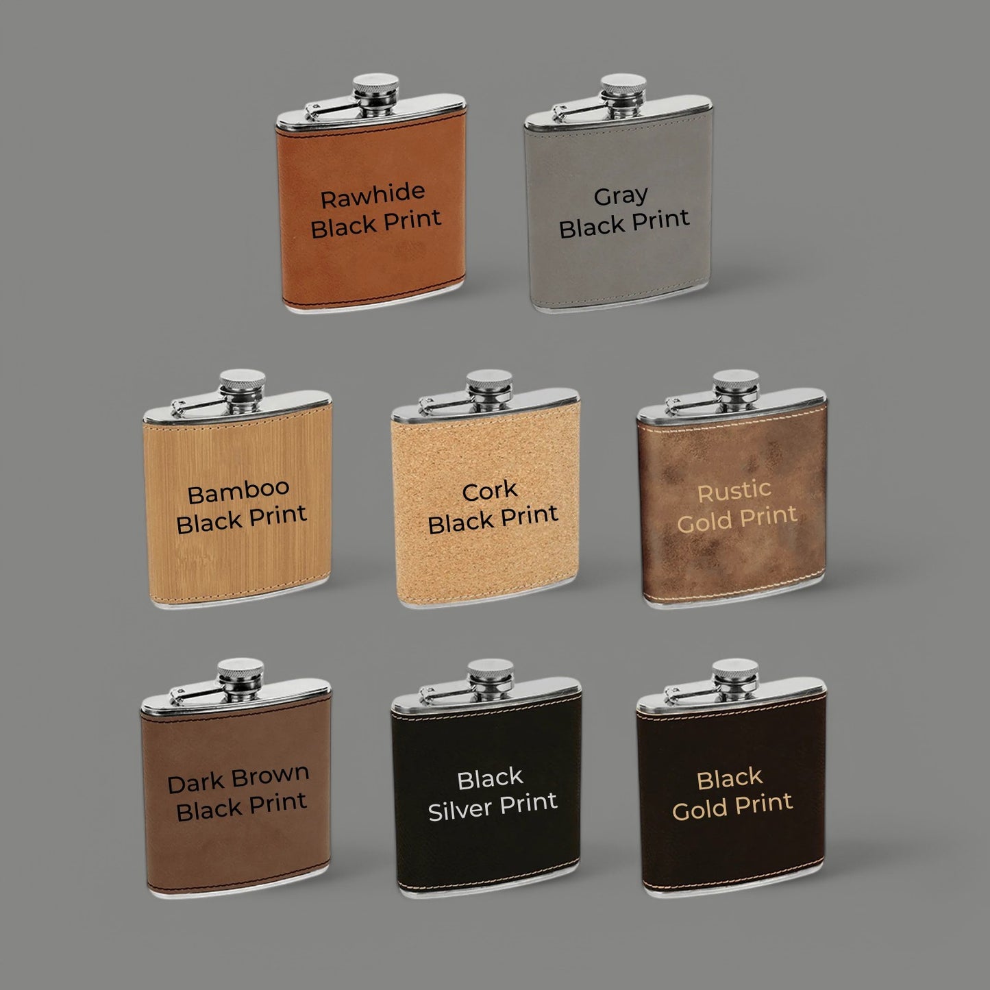 Firefighter Personalized Leather Wrapped Flask