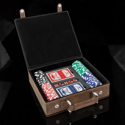 Godfather Padrino Personalized Leather Poker Gift Set