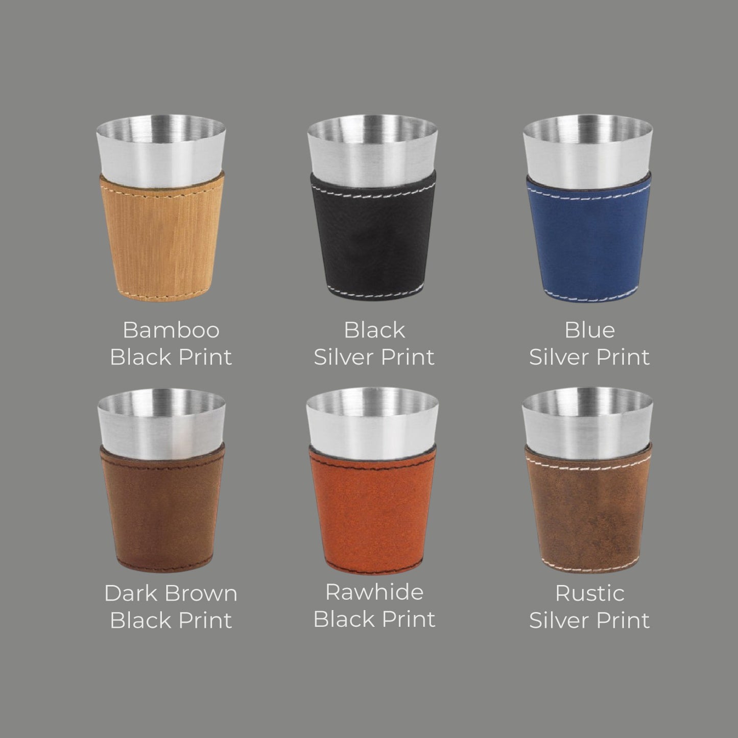 Firefighter Personalized Leather Stainless Steel Shot Glass