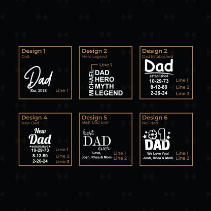 Dad Personalized Beer Mug Glass Set - 4pc