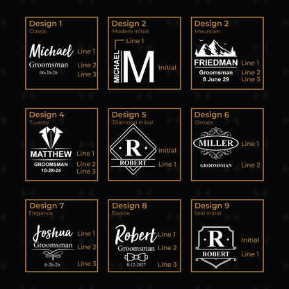 Groomsmen Personalized Rectangle Leather Serving Tray