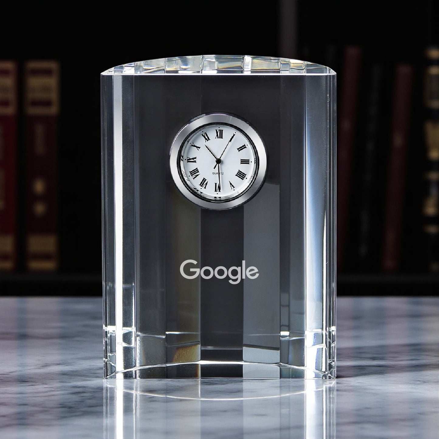 Custom Logo Personalized Optic Crystal Desk Clock