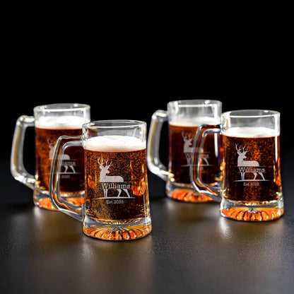 Hunting Personalized Beer Mug Glass Set - 4pc