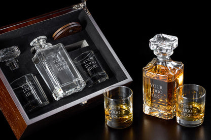 Custom Logo Personalized Classic Whiskey Decanter with Glasses Gift Set