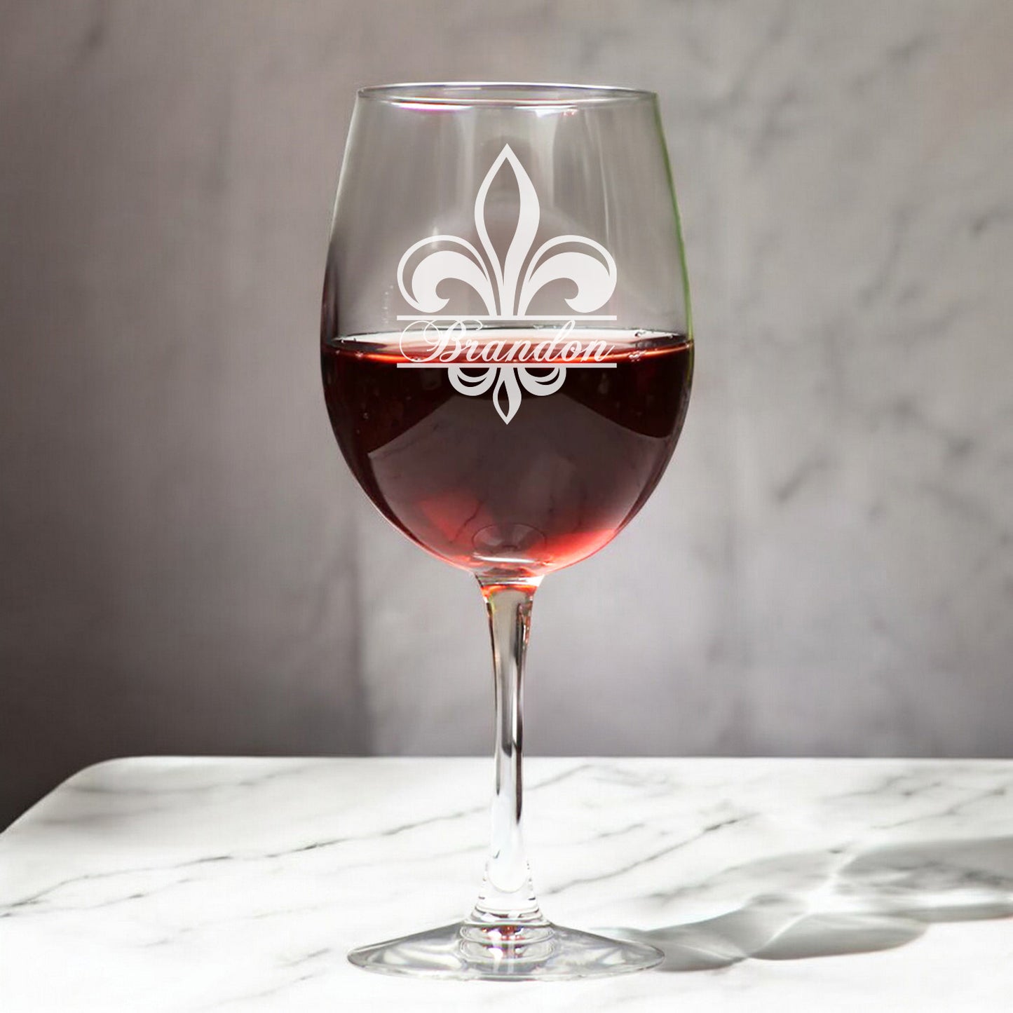 Fleur De Lis Personalized Wine Glass