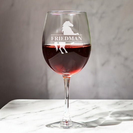 Equestrian Horse Personalized Wine Glass