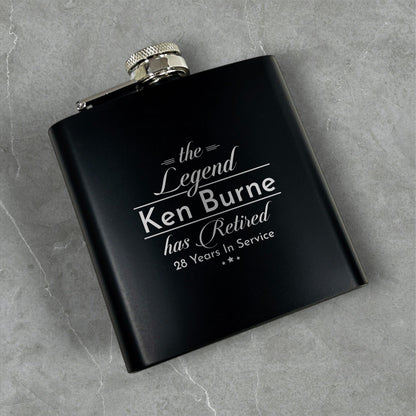 The Legend Has Retired Personalized Metal Flask
