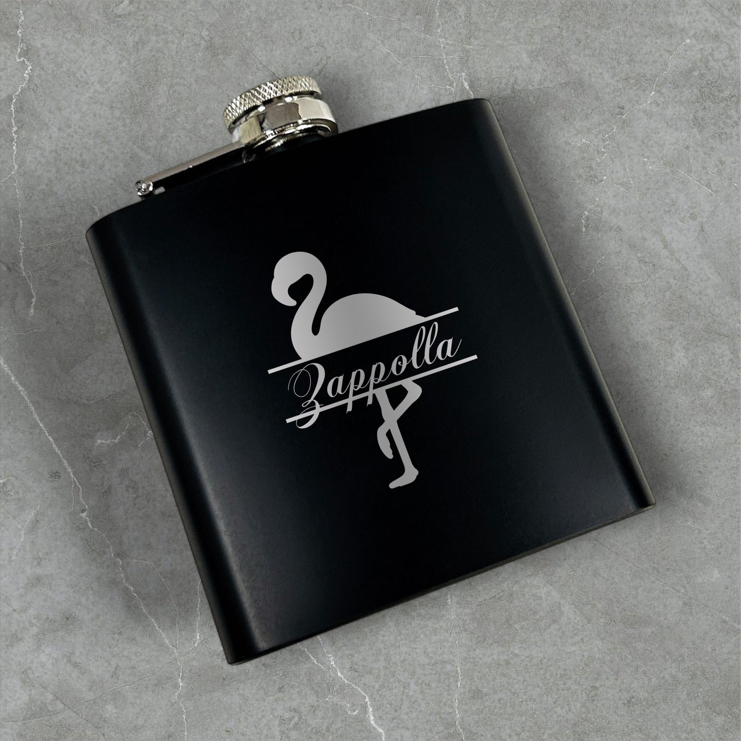 Flamingo Personalized Metal Flask