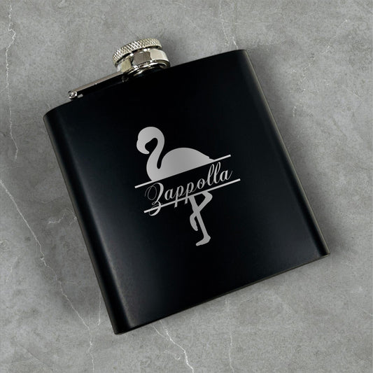 Flamingo Personalized Metal Flask
