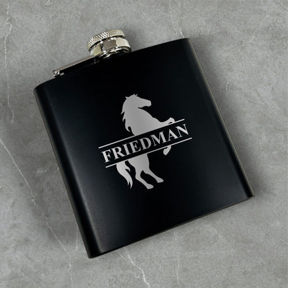 Equestrian Horse Personalized Metal Flask