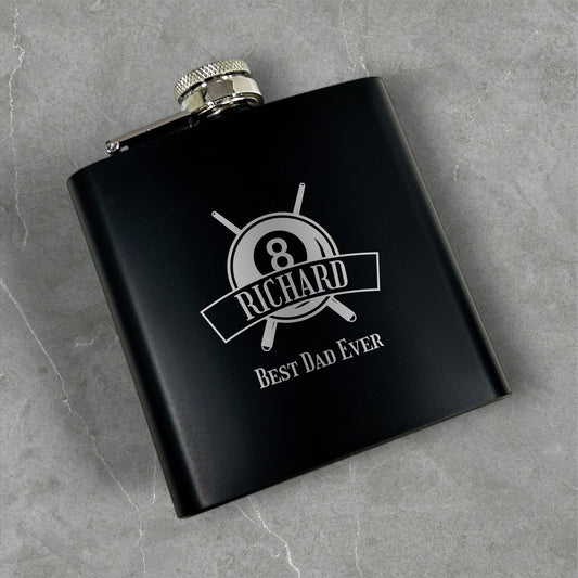 Billiards Personalized Metal Flask