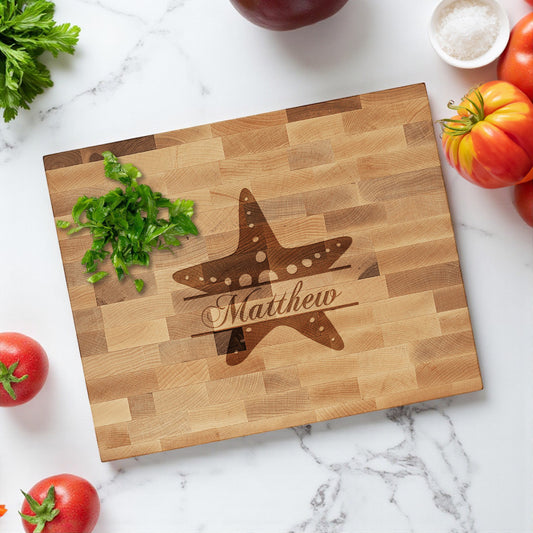 Starfish Personalized Butcher Block Cutting Board