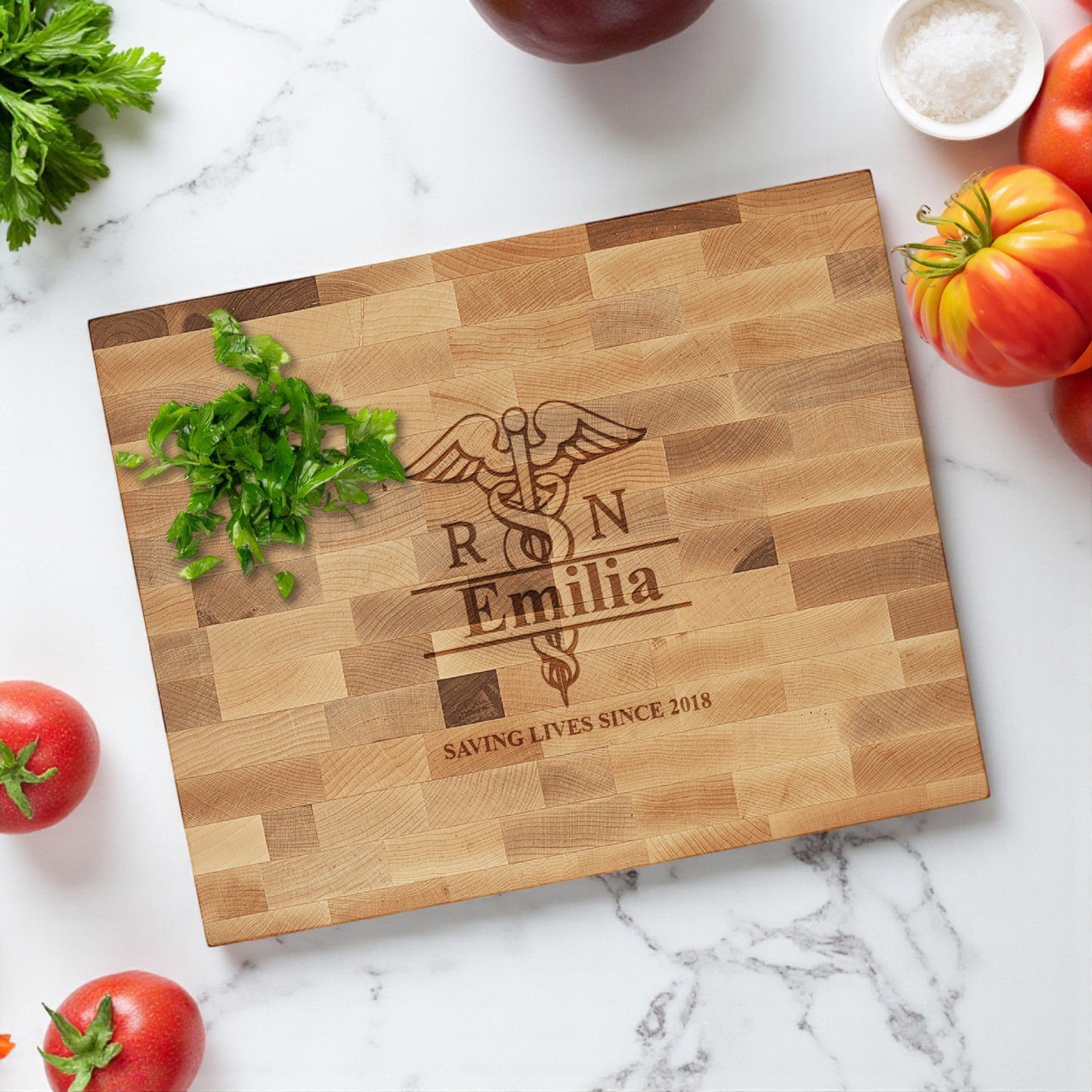 Medical Professionals Personalized Butcher Block Cutting Board