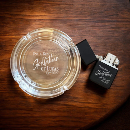 Godfather Personalized Cigarette Ashtray and Lighter