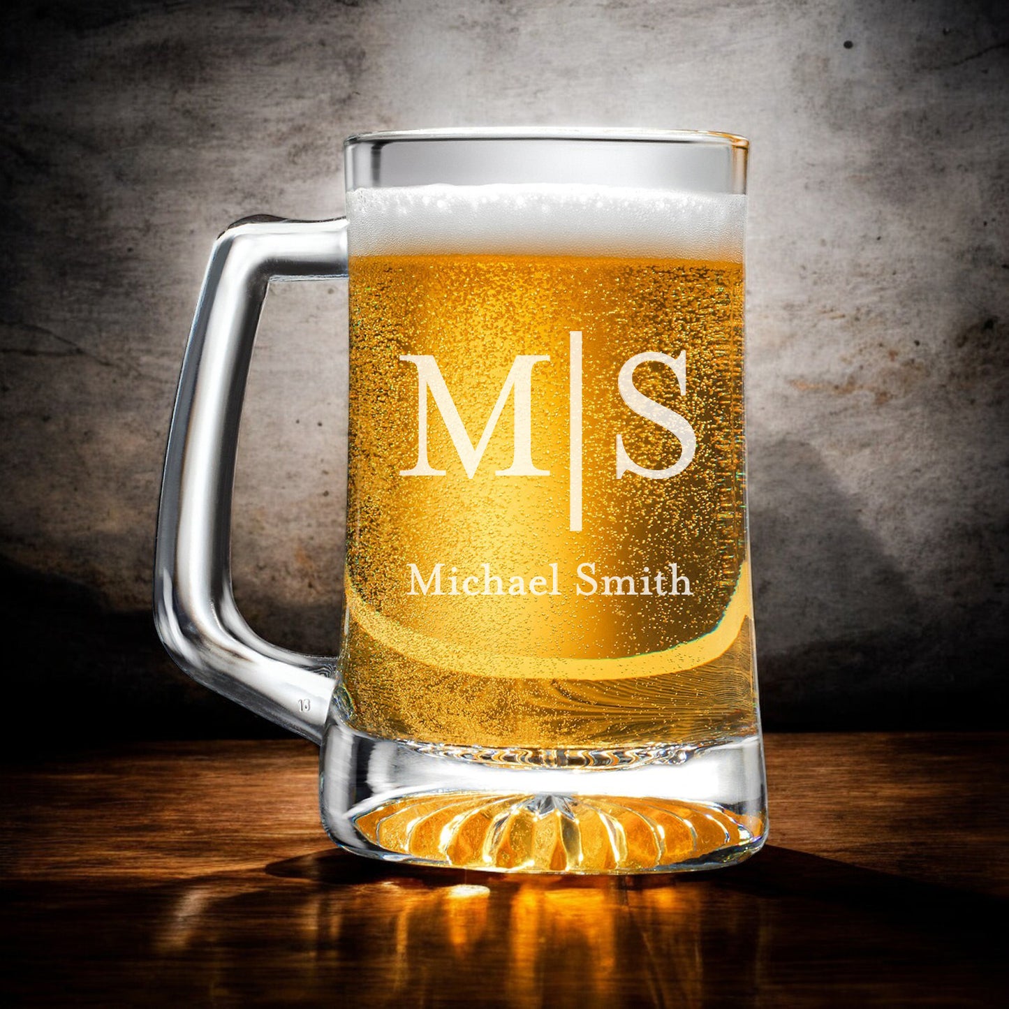 Monogram Personalized Beer Mug and Beer Pint Glass Set