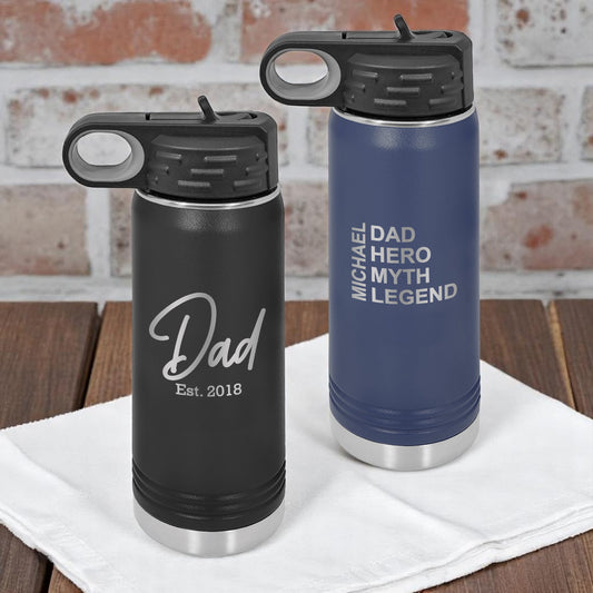 Dad Personalized 20 oz Insulated Water Bottle