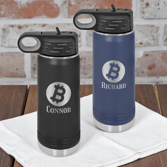 Bitcoin Crypto Personalized 20 oz Insulated Water Bottle