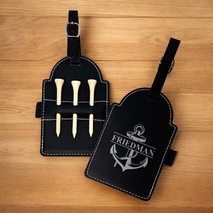 Anchor Personalized Golf Bag Tag and Tee Holder