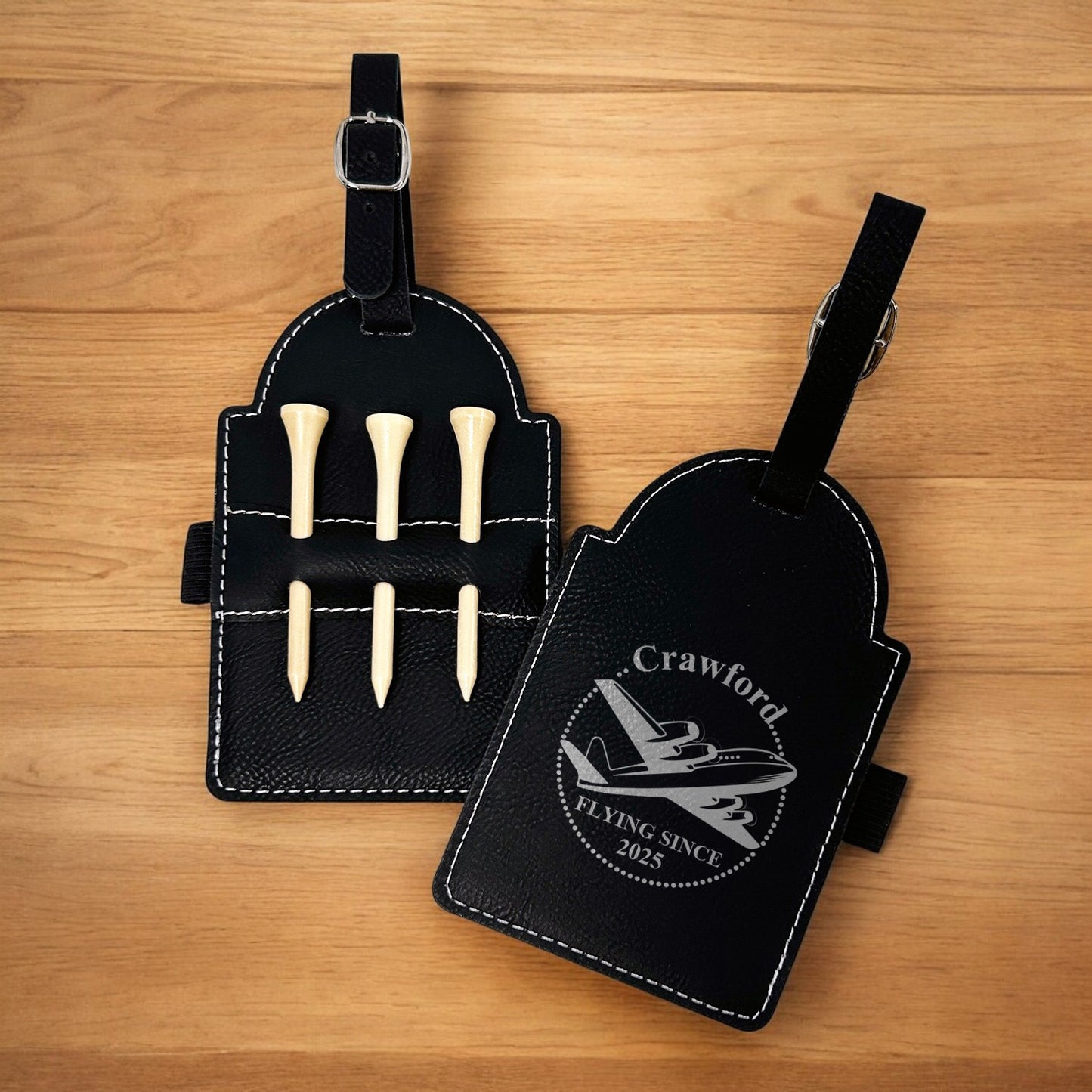 Aviator Pilot Personalized Golf Bag Tag and Tee Holder