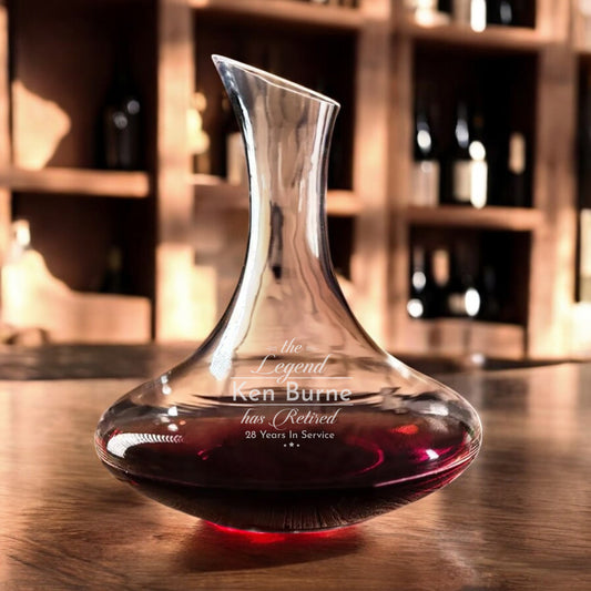The Legend Has Retired Personalized Wine Decanter with Stemless Wine Glass Set