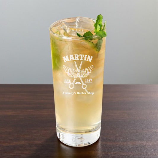 Barber Engraved Highball Glass