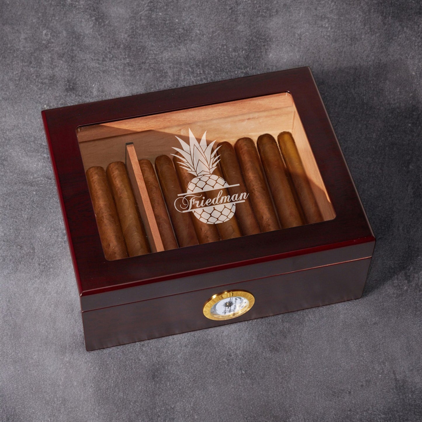 Pineapple Personalized Cigar Humidor 50 Count