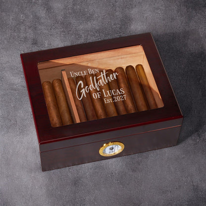 Godfather Padrino Personalized Cigar Humidor 50 Count