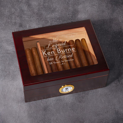 The Legend Has Retired Personalized Cigar Humidor 50 Count