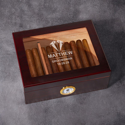 Groomsmen Personalized Cigar Humidor 50 Count
