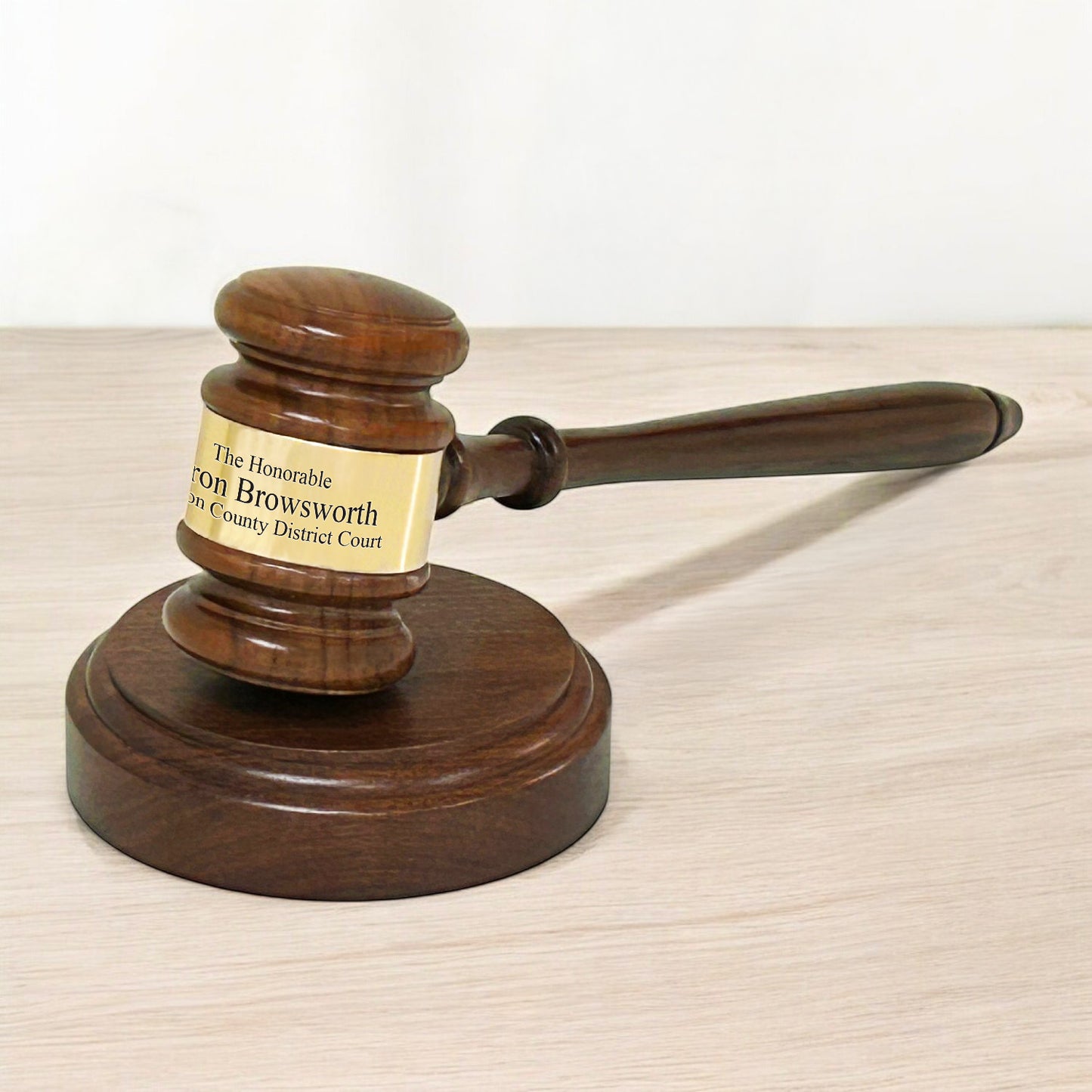 Personalized Wood Gavel with Wood Base Set