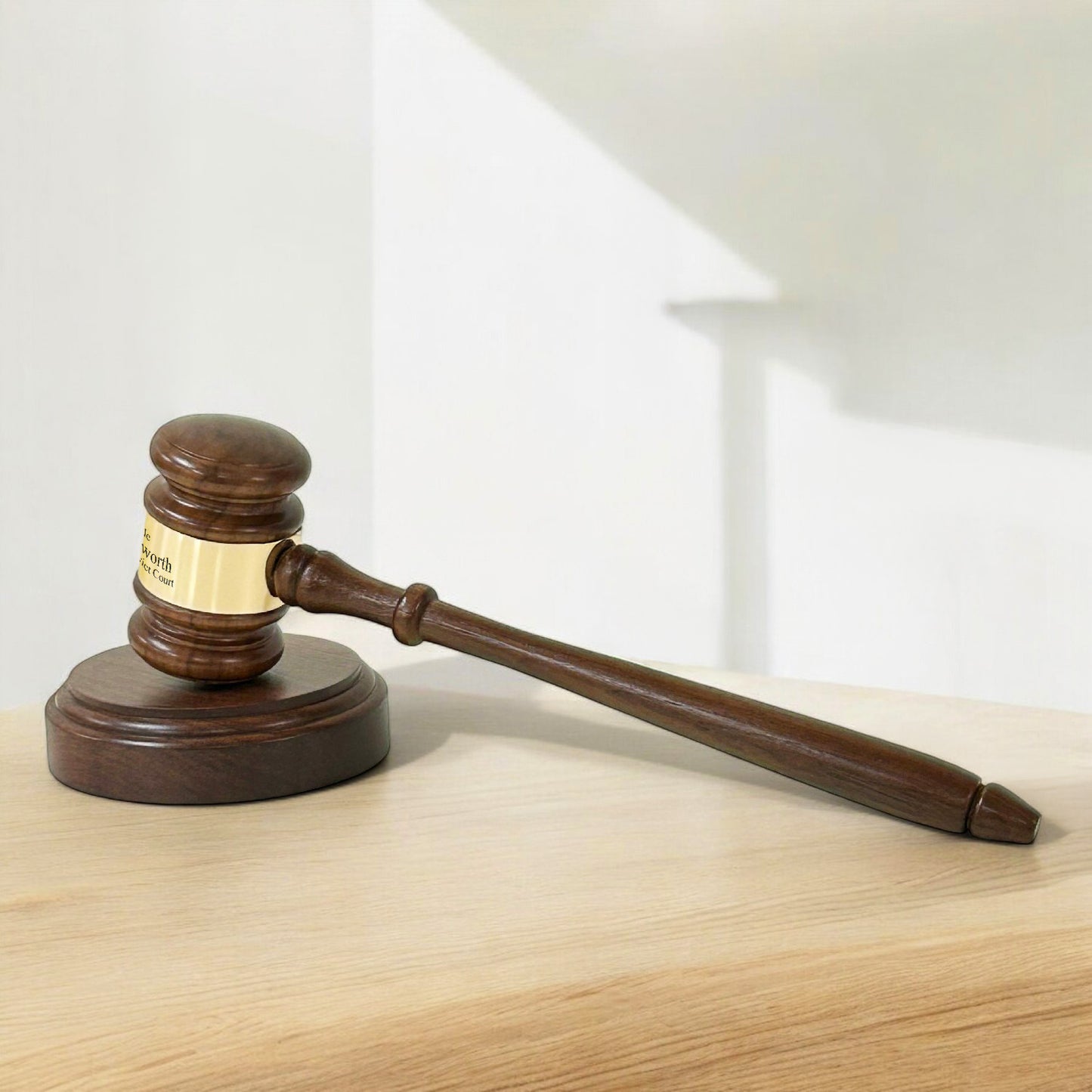 Personalized Wood Gavel with Wood Base Set