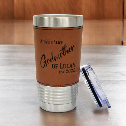 Godmother Personalized 20 oz. Leather Tumbler