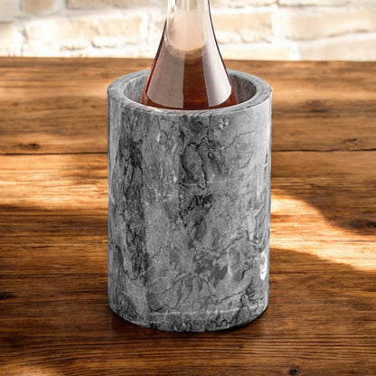 Barber Engraved Champagne Glasses with Marble Bottle Chiller Set