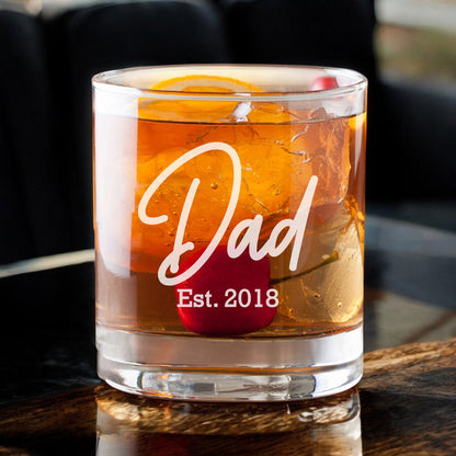 Dad Personalized Rocks Whiskey Glass
