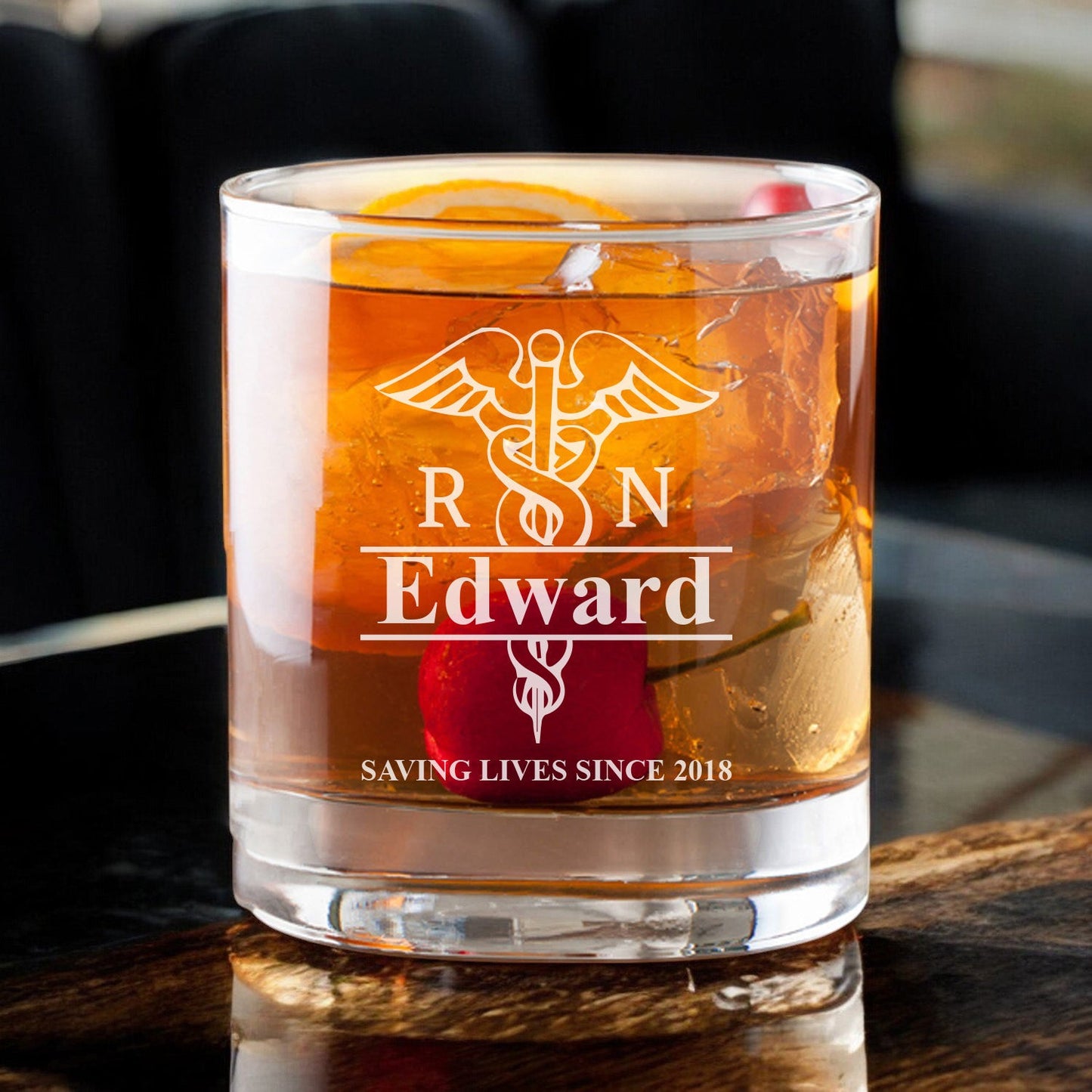 Medical Professionals Personalized Rocks Whiskey Glass