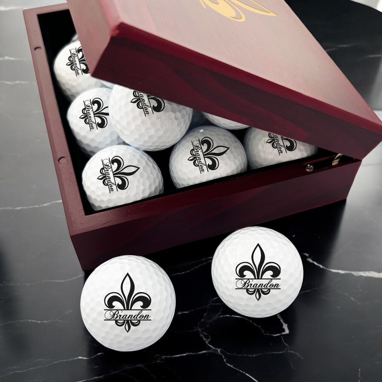 Fleur De Lis Personalized Golf Ball Gift Set