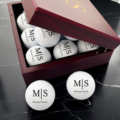 Monogram Personalized Golf Ball Gift Set