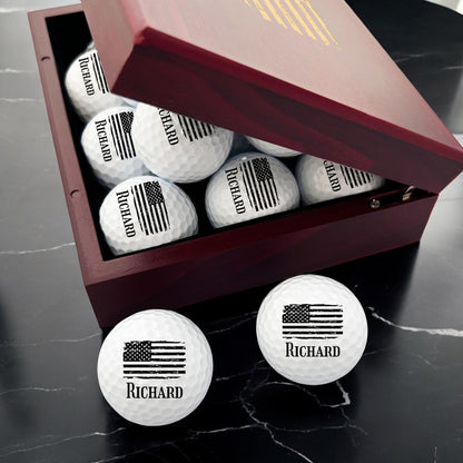 Patriotic Military Personalized Golf Ball Gift Set