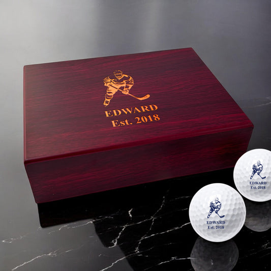 Hockey Personalized Golf Ball Gift Set