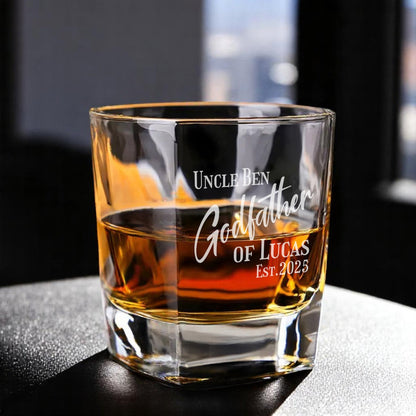 Godfather Padrino Personalized Square Whiskey Glass