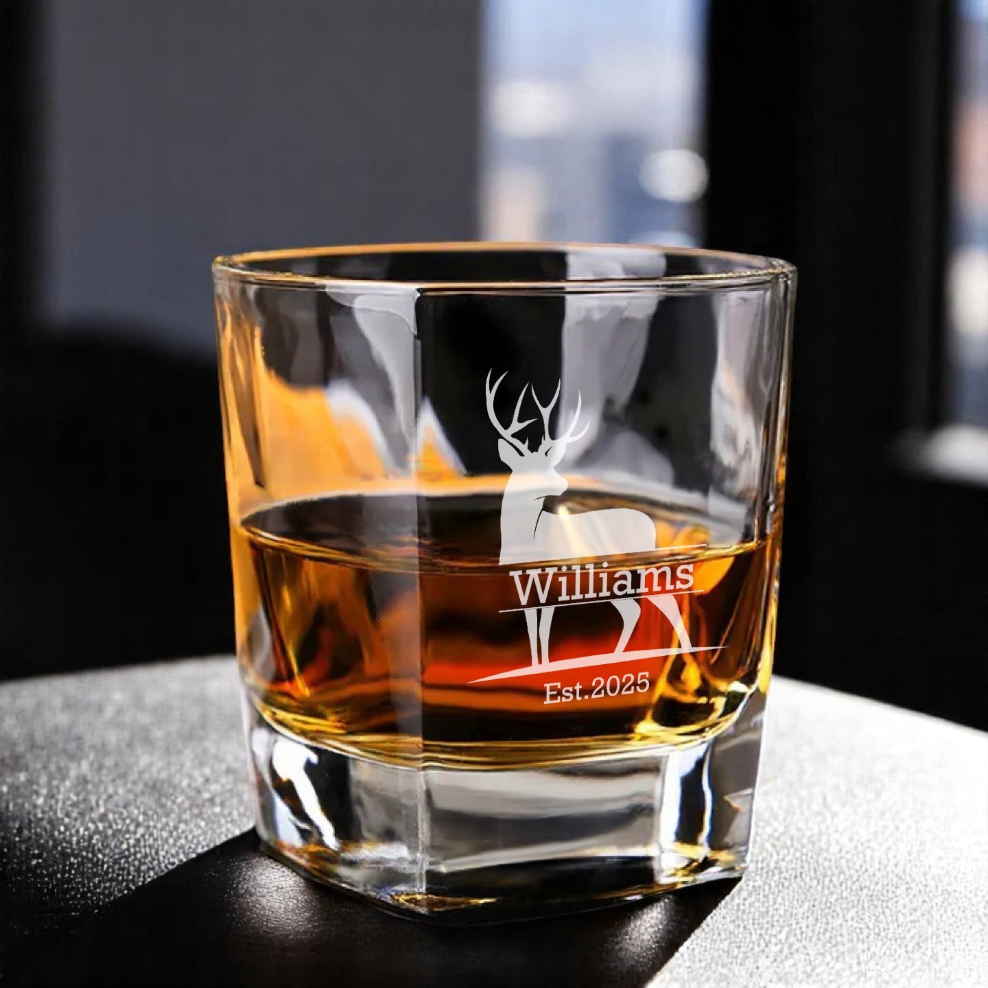 Hunting Personalized Square Whiskey Glass