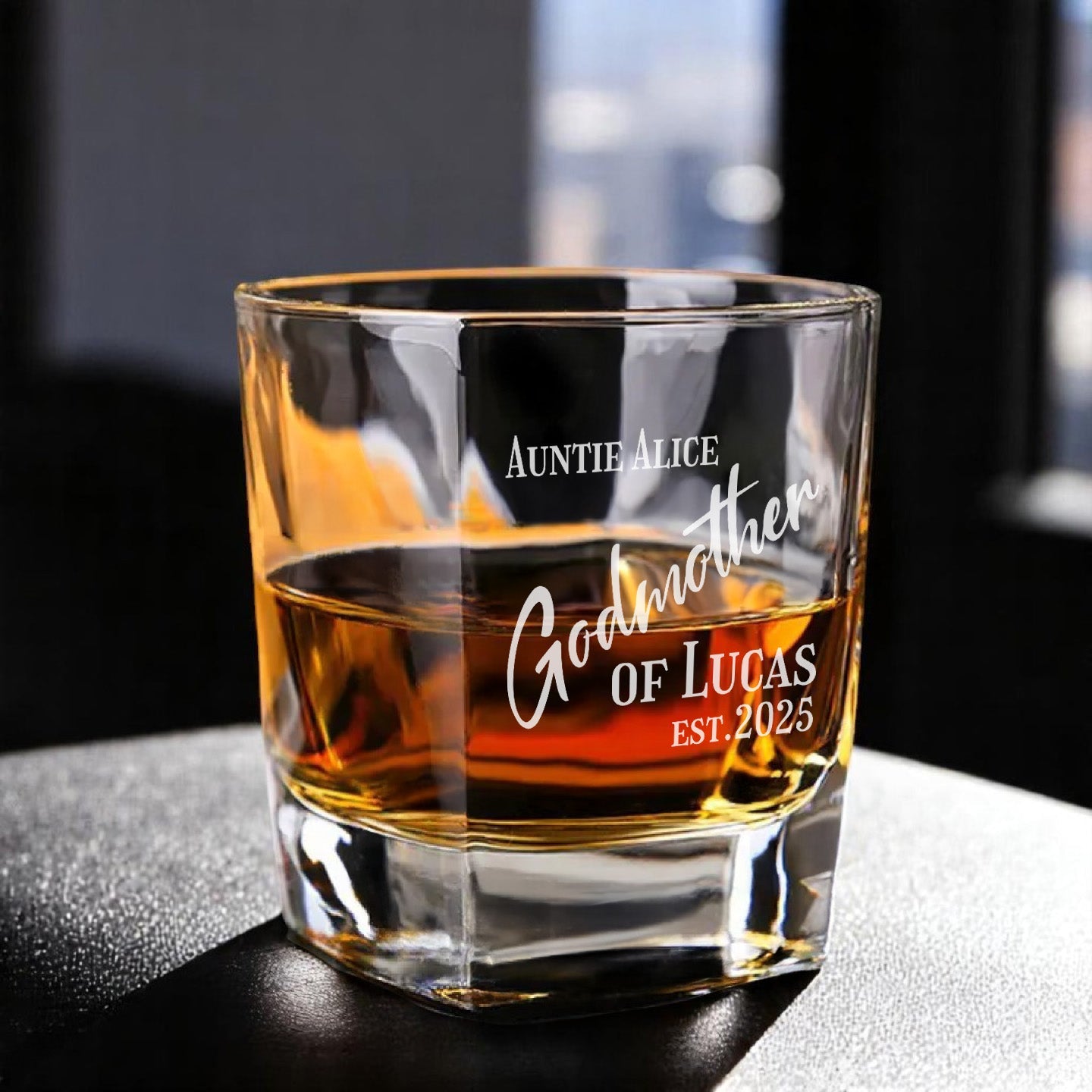 Godmother Personalized Square Whiskey Glass