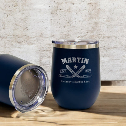 Barber Personalized 12 oz Stemless Wine Cup
