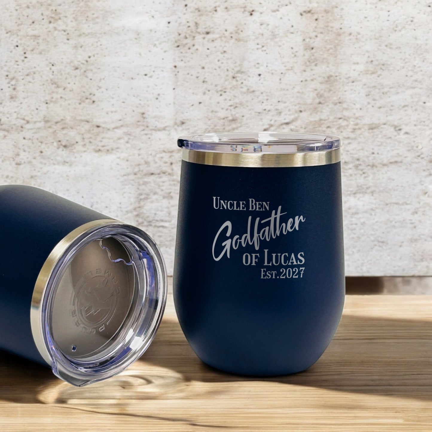 Godfather Padrino Personalized 12 oz Stemless Wine Cup