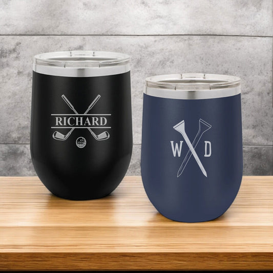 Golf Personalized 12 oz Stemless Wine Cup