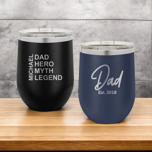 Dad Personalized 12 oz Stemless Wine Cup